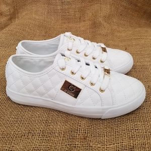 G by Guess Backer2 White Womens Lace Up Sneaker